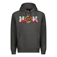 Charcoal Heather Tie dye sunflower Mom Mother's Day Premium Hoodie - HowdyJamesFarm