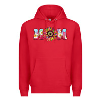 Red Tie dye sunflower Mom Mother's Day Premium Hoodie - HowdyJamesFarm