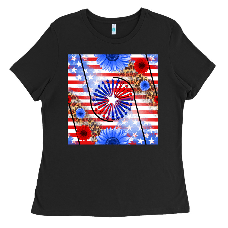 Patriotic Usa Flag And Sunflower Ladies Tee by BundleAndBundleShop | Teevron