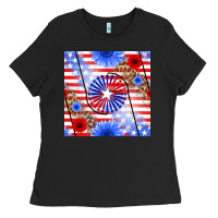 Black patriotic usa flag and sunflower Ladies Tee - BundleAndBundleShop