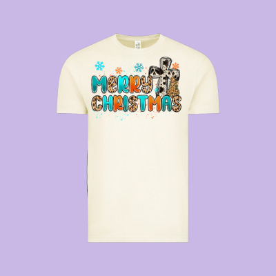 Western Merry Christmas Vintage Tee Designed By Maliassmallbusiness