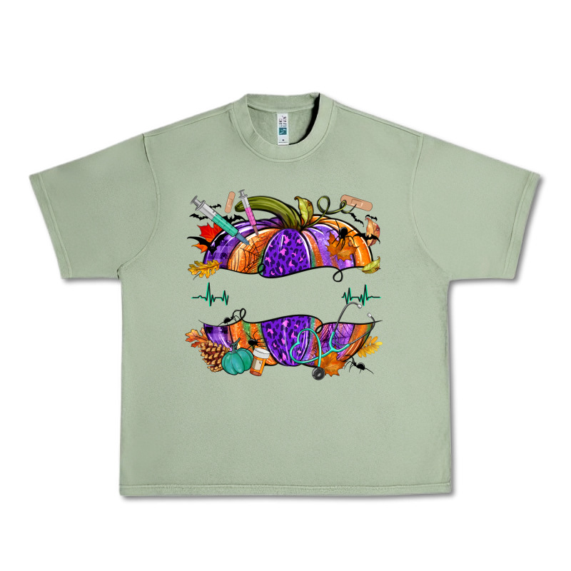 Halloween Nurse Pumpkin Custom Name Urban Heavy Tee by NancyCooperArtShop | Teevron