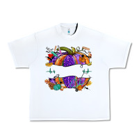 White halloween nurse pumpkin custom name Urban Heavy Tee - NancyCooperArtShop