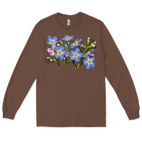 Chestnut Forget Me Not Flower Illustrations Long Sleeve Tee - LillyAllenDesigns