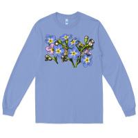 Colony Blue Forget Me Not Flower Illustrations Long Sleeve Tee - LillyAllenDesigns