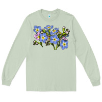 Matcha Forget Me Not Flower Illustrations Long Sleeve Tee - LillyAllenDesigns