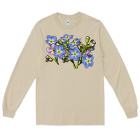 Mushroom Forget Me Not Flower Illustrations Long Sleeve Tee - LillyAllenDesigns
