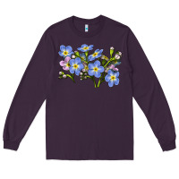 Plum Forget Me Not Flower Illustrations Long Sleeve Tee - LillyAllenDesigns