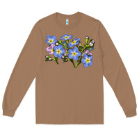 Toasted Coconut Forget Me Not Flower Illustrations Long Sleeve Tee - LillyAllenDesigns