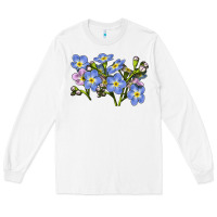 White Forget Me Not Flower Illustrations Long Sleeve Tee - LillyAllenDesigns