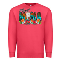 Cardinal Blessed Mama Flowers Cow Premium Sweatshirt - CowCowDesign
