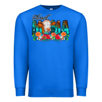 True Royal Blessed Mama Flowers Cow Premium Sweatshirt - CowCowDesign