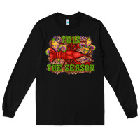 Black mardi gras this the season crawfish fleur de lis Long Sleeve Tee - RanaPortraitStore