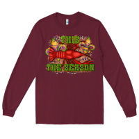Burgundy mardi gras this the season crawfish fleur de lis Long Sleeve Tee - RanaPortraitStore