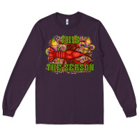 Plum mardi gras this the season crawfish fleur de lis Long Sleeve Tee - RanaPortraitStore