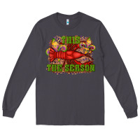 Smoke mardi gras this the season crawfish fleur de lis Long Sleeve Tee - RanaPortraitStore