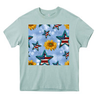 Arona patriotic stars and sunflower Heavy Core Tee - BundleAndBundleShop
