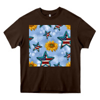 Patriotic Stars And Sunflower Heavy Core Tee | Teevron