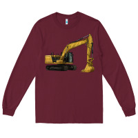 Burgundy Excavator Long Sleeve Tee - LillyAllenDesigns