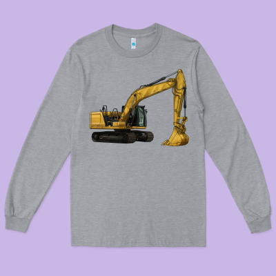 Excavator Long Sleeve Tee Designed By Lillyallendesigns