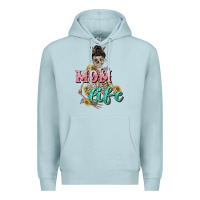 Blue Mist Mom life with skull Mother's Day Premium Hoodie - CowGirlArtShop