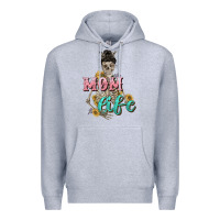 Heather Grey Mom life with skull Mother's Day Premium Hoodie - CowGirlArtShop