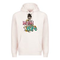 Pale Pink Mom life with skull Mother's Day Premium Hoodie - CowGirlArtShop
