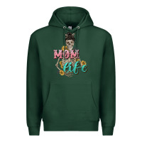 Sports Green Mom life with skull Mother's Day Premium Hoodie - CowGirlArtShop