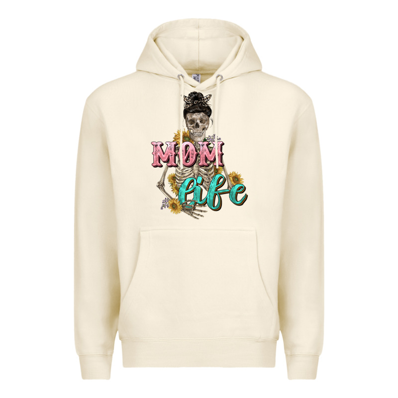Mom Life With Skull Mother's Day Premium Hoodie by CowGirlArtShop | Teevron