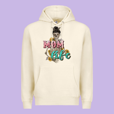 Mom Life With Skull Mother's Day Premium Hoodie Designed By Cowgirlartshop