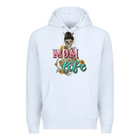 White Mom life with skull Mother's Day Premium Hoodie - CowGirlArtShop