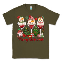 Army Green merry christmas wine and cocktails Classic Tee - MaliasSmallBusiness