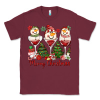 Burgundy merry christmas wine and cocktails Classic Tee - MaliasSmallBusiness