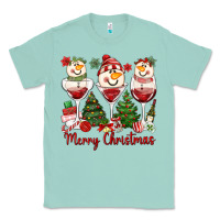 Seafoam merry christmas wine and cocktails Classic Tee - MaliasSmallBusiness