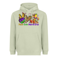 Matcha peace love mardi gras olivia Heavyweight Hoodie - OliviaCreatesArt