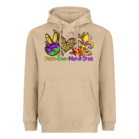Mushroom peace love mardi gras olivia Heavyweight Hoodie - OliviaCreatesArt