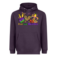 Plum peace love mardi gras olivia Heavyweight Hoodie - OliviaCreatesArt