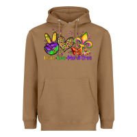 Toasted Coconut peace love mardi gras olivia Heavyweight Hoodie - OliviaCreatesArt