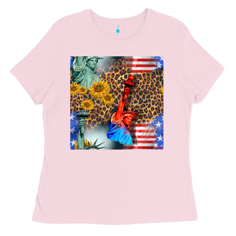 Statue Of Liberty American Flag Ladies Tee by BundleAndBundleShop | Teevron