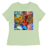 Matcha statue of liberty american flag Ladies Tee - BundleAndBundleShop