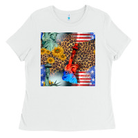 White statue of liberty american flag Ladies Tee - BundleAndBundleShop