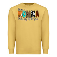 Antique Gold Being a Momma Makes My Life Complete Premium Sweatshirt - CowCowDesign