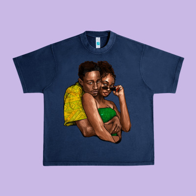 Black Couple Urban Heavy Tee Designed By Nancycooperartshop