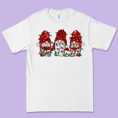 Gnome With Christmas Lights Premium Tee Designed By Jahusdesignshop