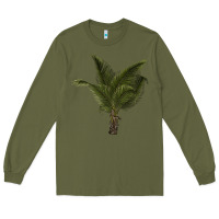 Army Green palm tree Long Sleeve Tee - LillyAllenDesigns