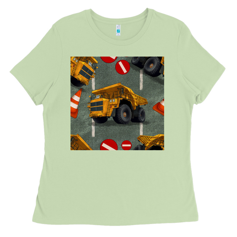 Dump Truck Seamles Pattern Ladies Tee by BundleAndBundleShop | Teevron