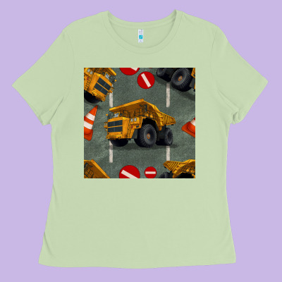 Dump Truck Seamles Pattern Ladies Tee Designed By Bundleandbundleshop