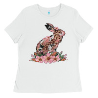 White bunny with blossom flower Ladies Tee - Artiststas