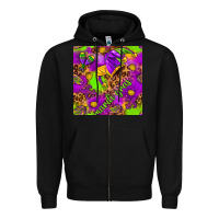 Black Mardi Gras and jester hat seamless pattern Zipper Hoodie - HowdyJamesFarm