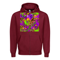 Burgundy Mardi Gras and jester hat seamless pattern Zipper Hoodie - HowdyJamesFarm